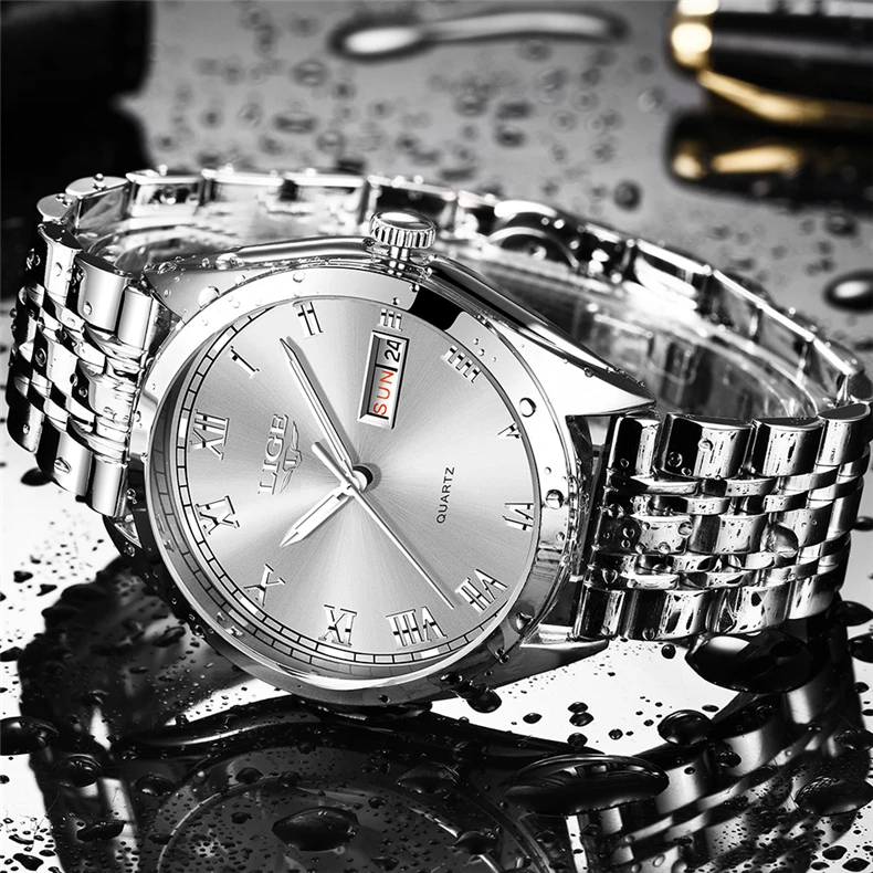 Reloj2020 женские часы LIGE Топ бренд модные часы Ms. все стальные кварцевые женские часы водонепроницаемые часы с календарем секундомер