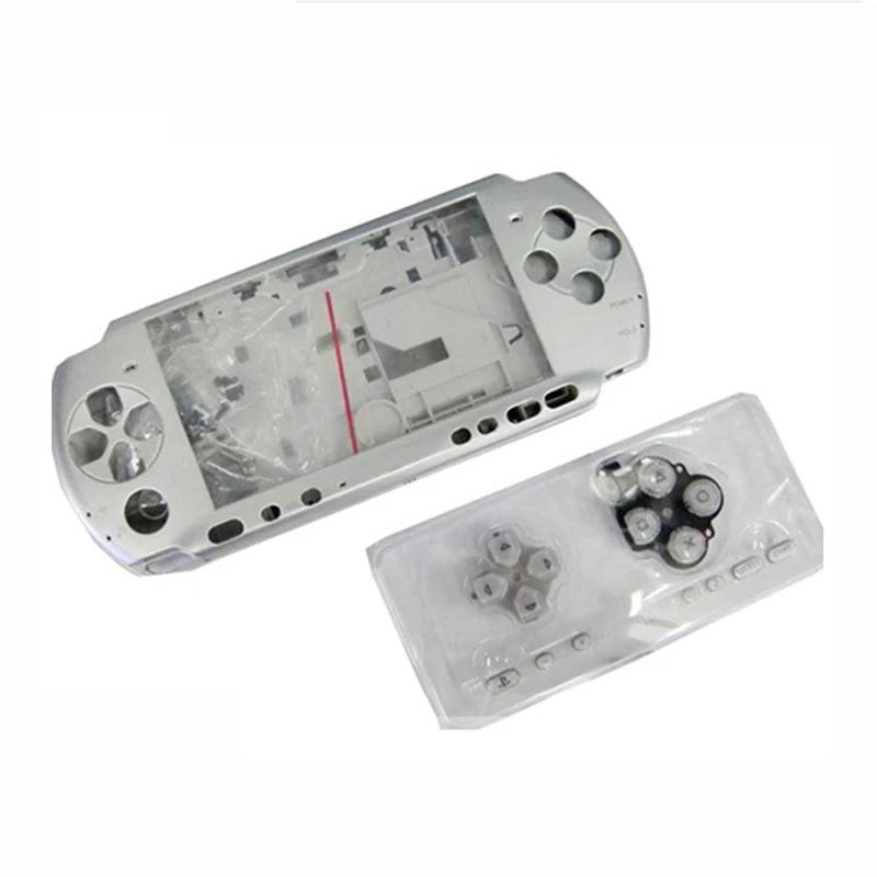 Серебристый Для psp 3000 полный корпус старая версия игровой консоли Замена Полный Корпус чехол с кнопками для sony psp 3000 запасные части - Цвет: Серебристый