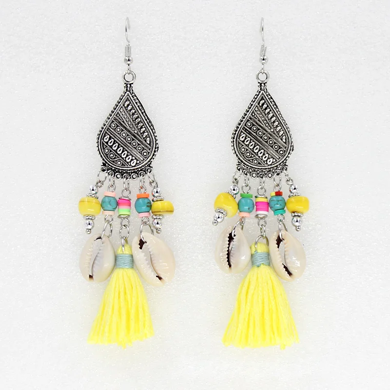 Женские Висячие серьги ювелирные изделия в форме ракушек богемные висячие с