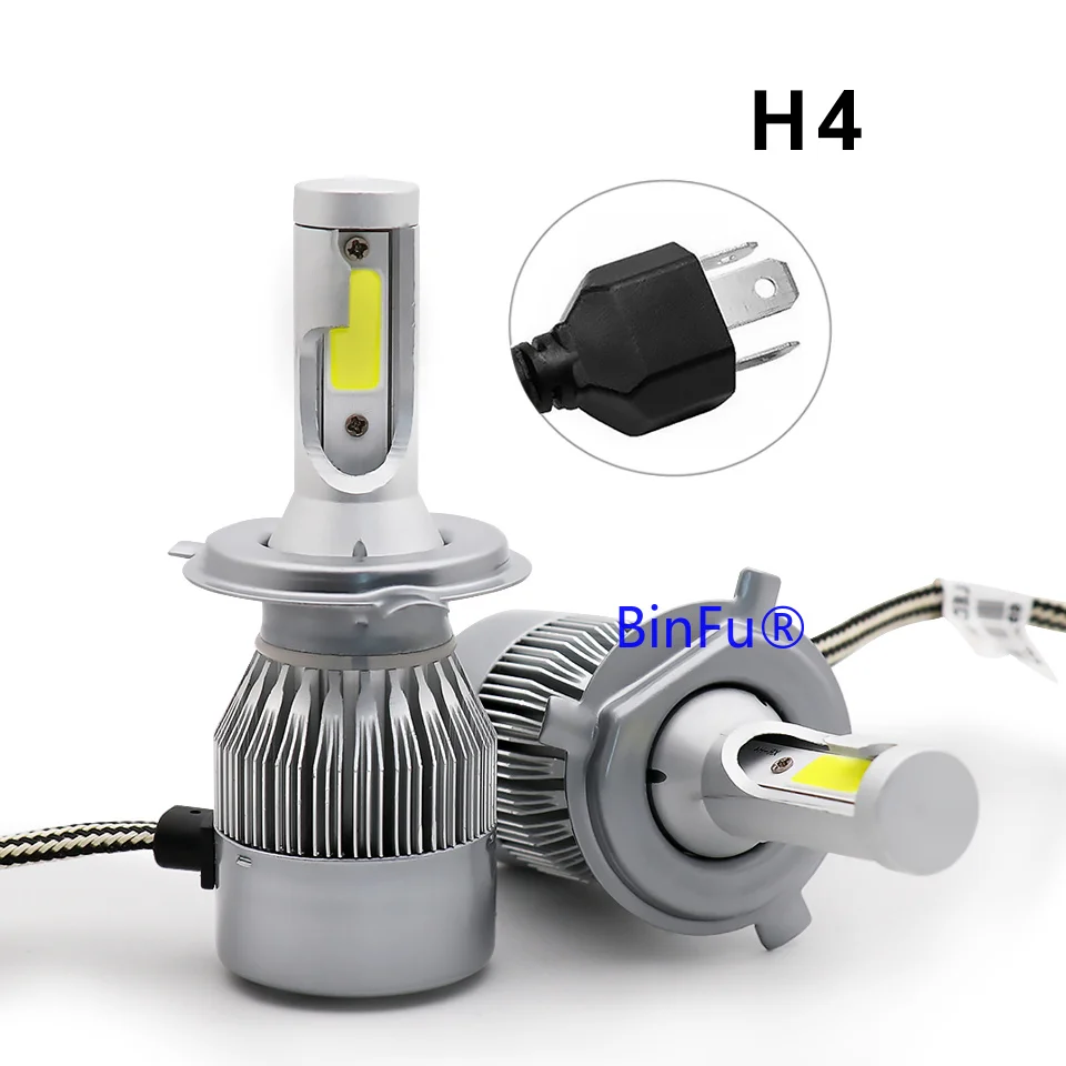 Автомобильные фары H1/H3/H4/H7/H8/H9/H11/9005/9006 C6 высокой мощности комплект 12 в 72 Вт 3800LM IP68 COB