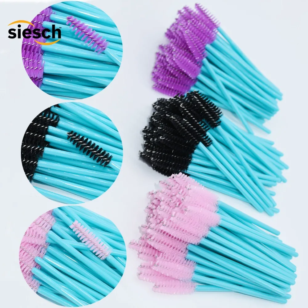 Новинка 10 шт Одноразовая Пластиковая Синяя щетка для ресниц тушь Аппликатор