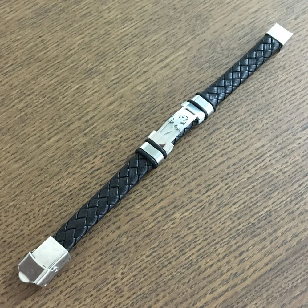 Браслет из натуральной кожи мужские браслеты нержавеющей стали модный мужской