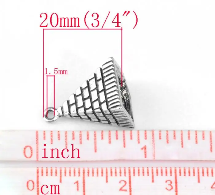 DoreenBeads 20 шт серебряного цвета Пирамида Гиза Шарм Подвески мм x 13 (6/8 &quotx 4/8&quot) |