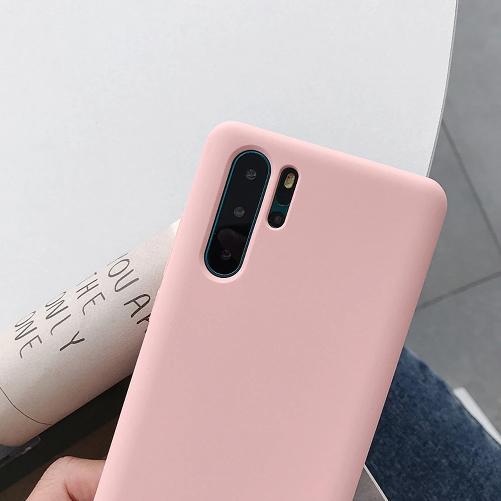 Liquid Silicone Phone Case for Huawei P30 Pro Wireless Charger Mate20 Shockproof Back Cover Shell Capa |