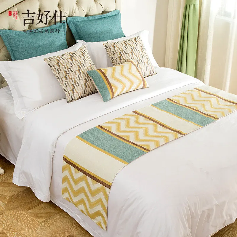50x210cm Bed Flag Высокое качество Подушка Чехол отель Спальня больших подушек размером 45*45 см синель жаккард Подушка Чехол для дивана с автомобильным вечерние декор 30 60 - Цвет: 50x210cm Bed Flag