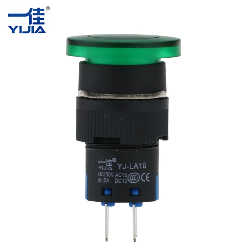 Фото silver alloy contact no lock 16mm Momentary mushroom cap round Push Button Switch Self Auto Reset six pins 2NONC LA16-22M Обустройство silver alloy contact no lock 16mm Momentary mushroom cap round Push Button Switch Self Auto Reset six pins 2NONC LA16-22M Обустройство