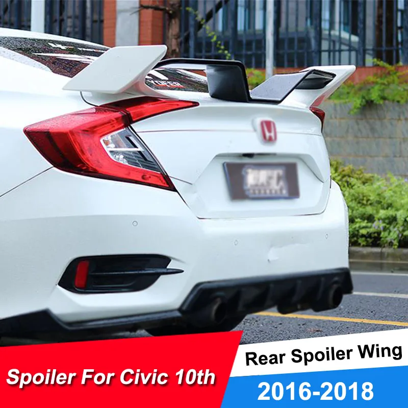 Спойлер Yofer для Honda Civic неокрашенный спойлер на заднее крыло автомобиля модель 2016