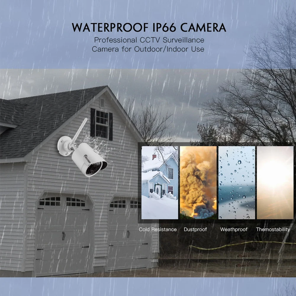 Woaser 4.0mp H.265 4ch Беспроводной NVR комплект безопасности IP Камера P2P HD открытый