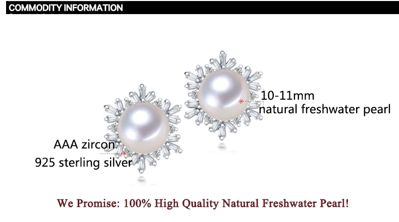 

SHDIYAYUN Fine Pearl Earrings High Quality Freshwater Pearl Snowflake 925 Sterling Silver For Women Diamond Stud Earrings Gift
