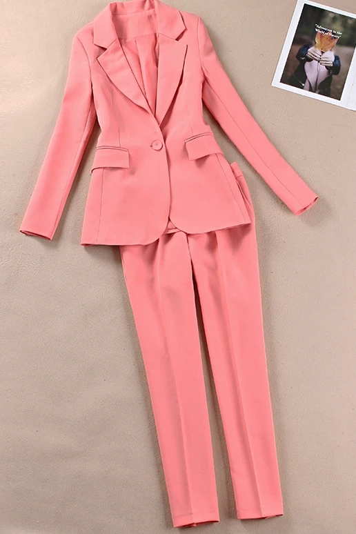 Женский костюм из 2 предметов повседневный полиэстера корейский стиль тонкий