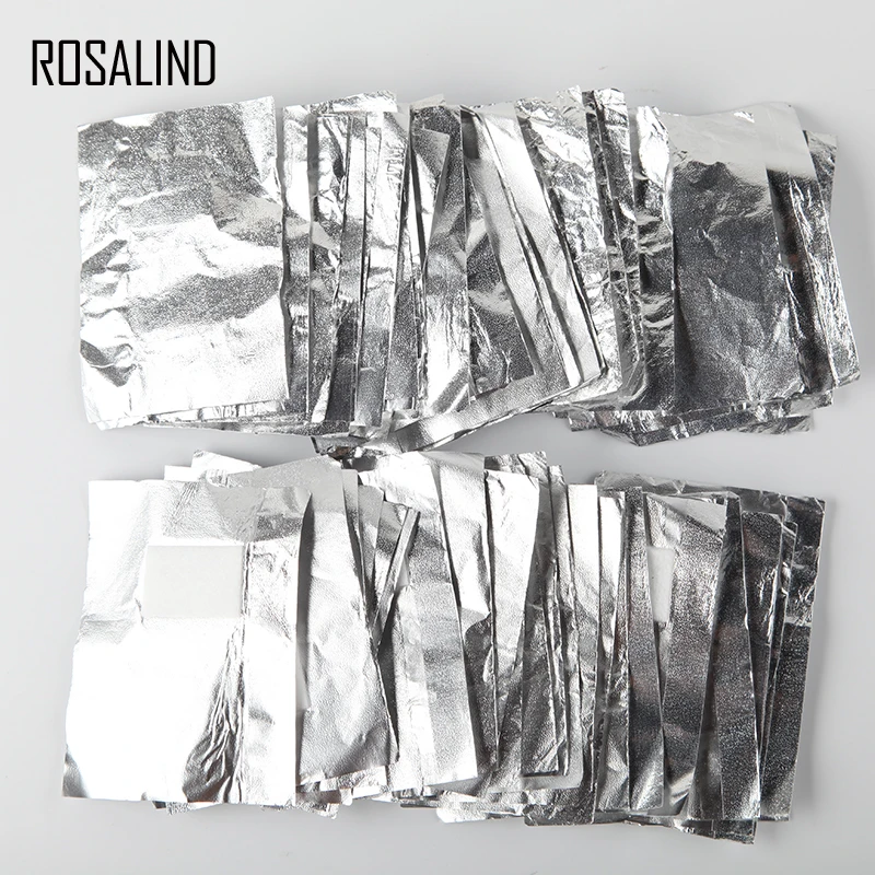 ROSALIND 50 шт./лот алюминиевые салфетки без ворса для маникюра хлопковая подкладка