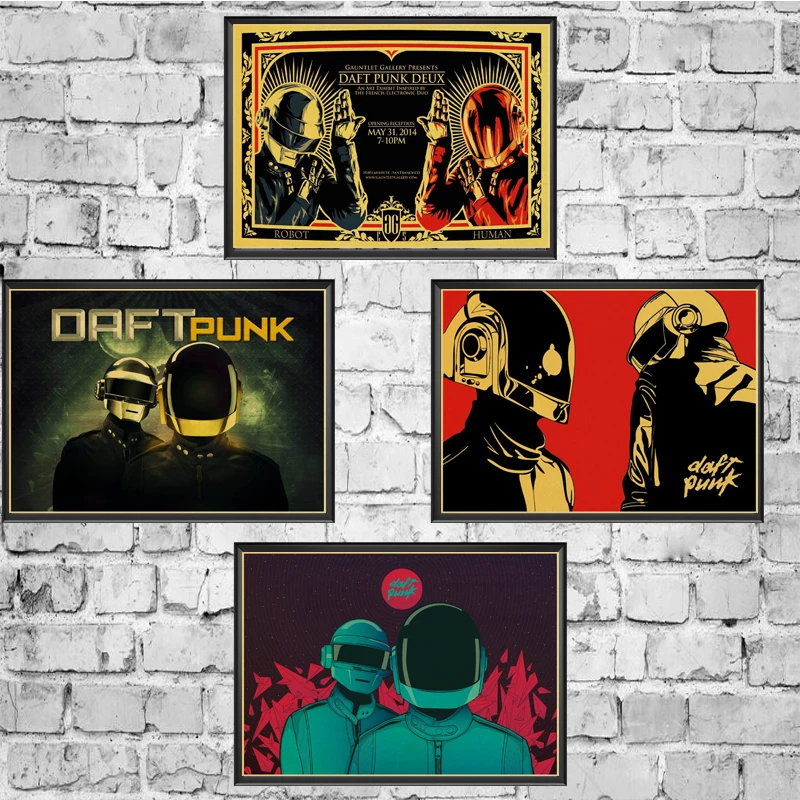 Daft панк-рок музыка постер музыкальной группы наклейки на стену винтажный плакатный принт высокого качества для бара и домашнего декора