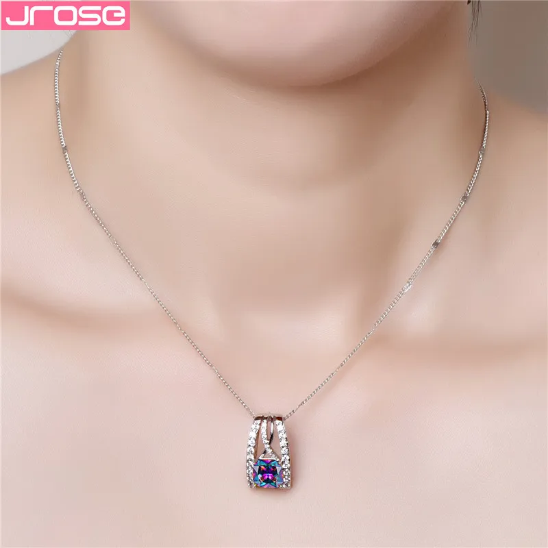 JROSE популярный из стерлингового серебра 925 пробы ожерелье и кулоны для женщин с