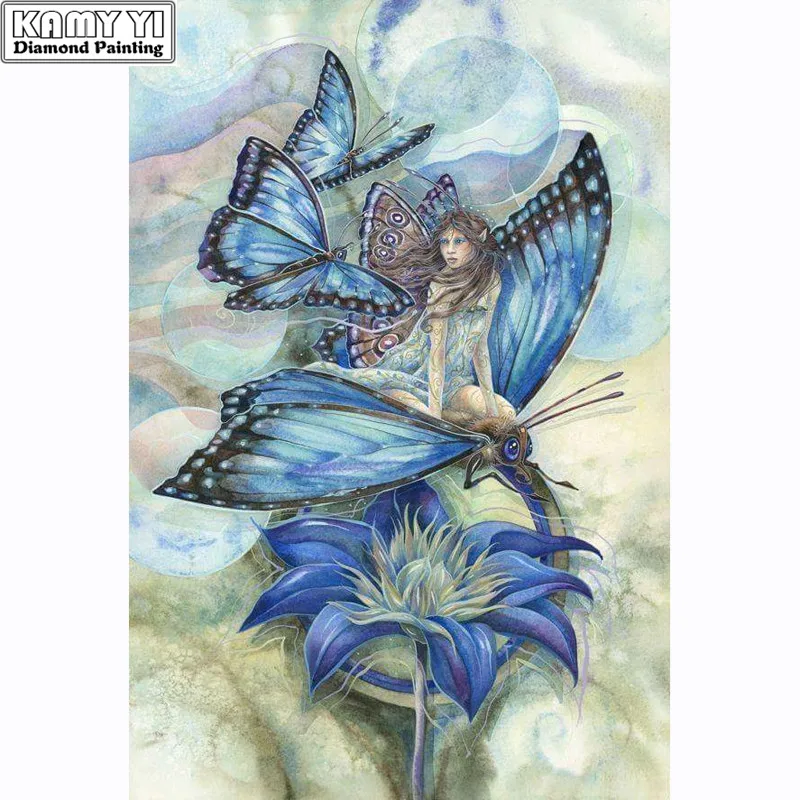 

100% Full 5D Diy Daimond Painting Cross-stitch Elves&Butterflies 3D Diamond Painting Round Rhinestones Paintings Embroidery