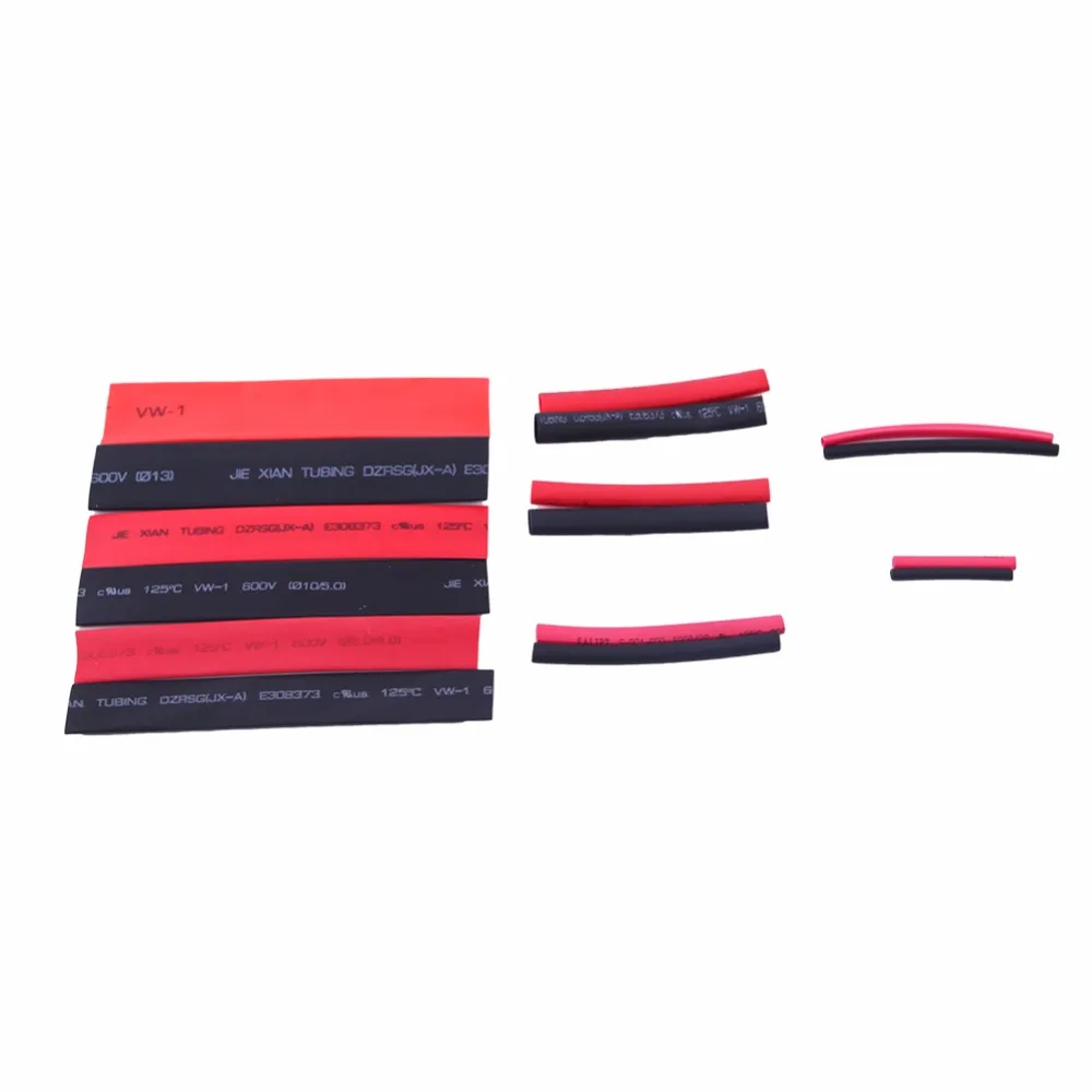 Красные черные термоусадочные трубки 150 шт./пакет полиолефин Термоусадочная
