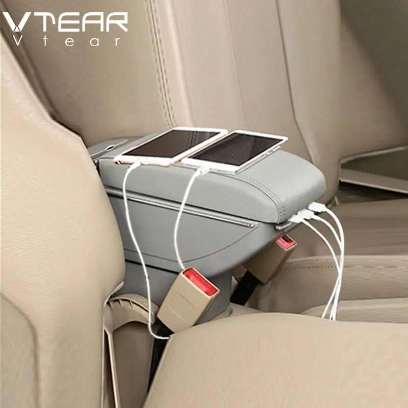 Vtear для morrisgarets MG ZS подлокотник usb зарядка интерфейс повысить центральный магазин содержание коробка Подстаканник Пепельница аксессуары - Название цвета: Gray