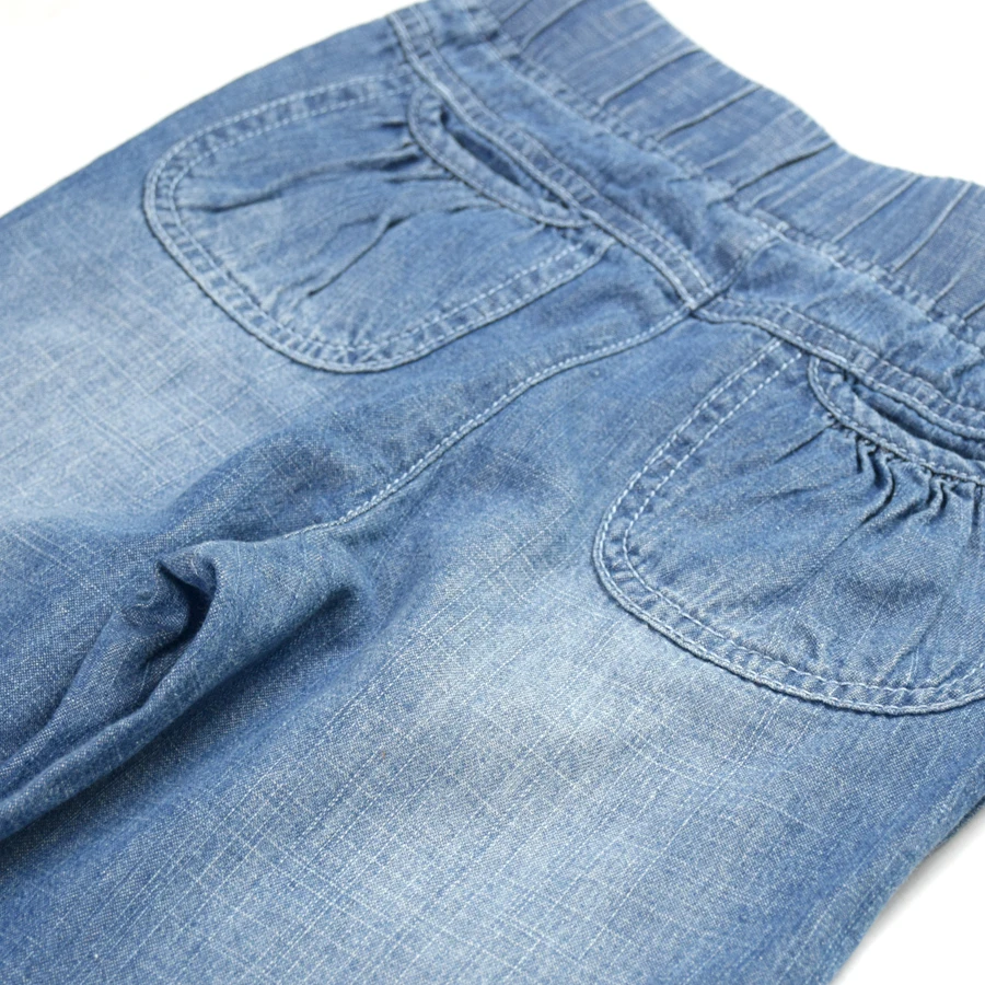 2018 джинсовые штаны-шаровары для маленьких девочек Детские карманы брюк с