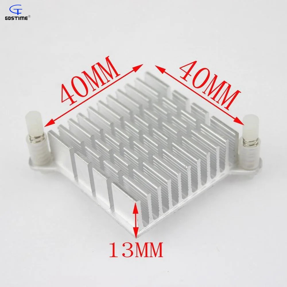 2 шт., алюминиевый радиатор для процессора, 40x40x13 мм