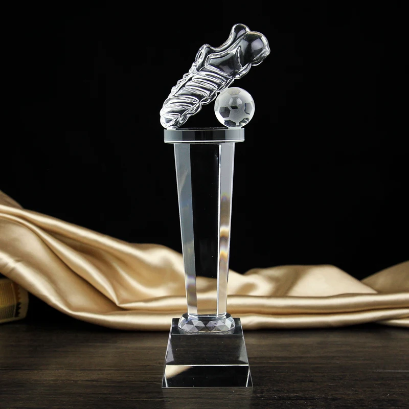 Хрустальный персонализированный футбольный трофей награда Золотые Ботинки