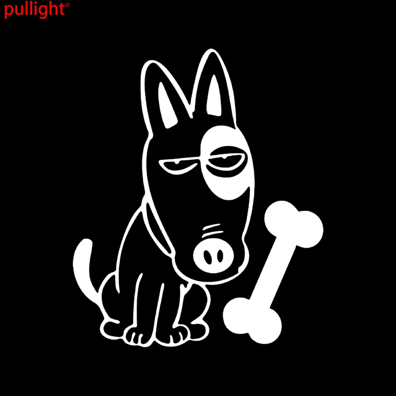 Funny Bull Terrier Dog &amp Bone Fuel Tank Car Sticker | Cool Puppy Pet Decal Автомобили и мотоциклы
