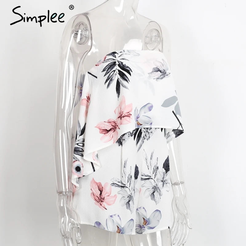 Женский комбинезон Simplee без бретелек 2019 летняя женская пляжная одежда с