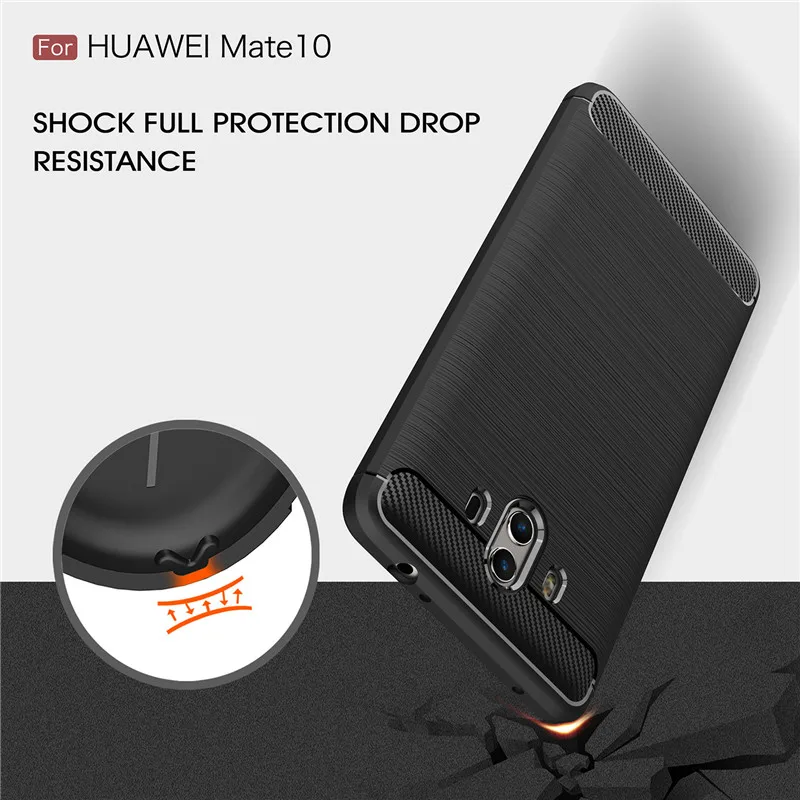 Leanonus сотовый телефон чехол Huawei Коврики 10 Carbon Полный Чехол Прочный защищены