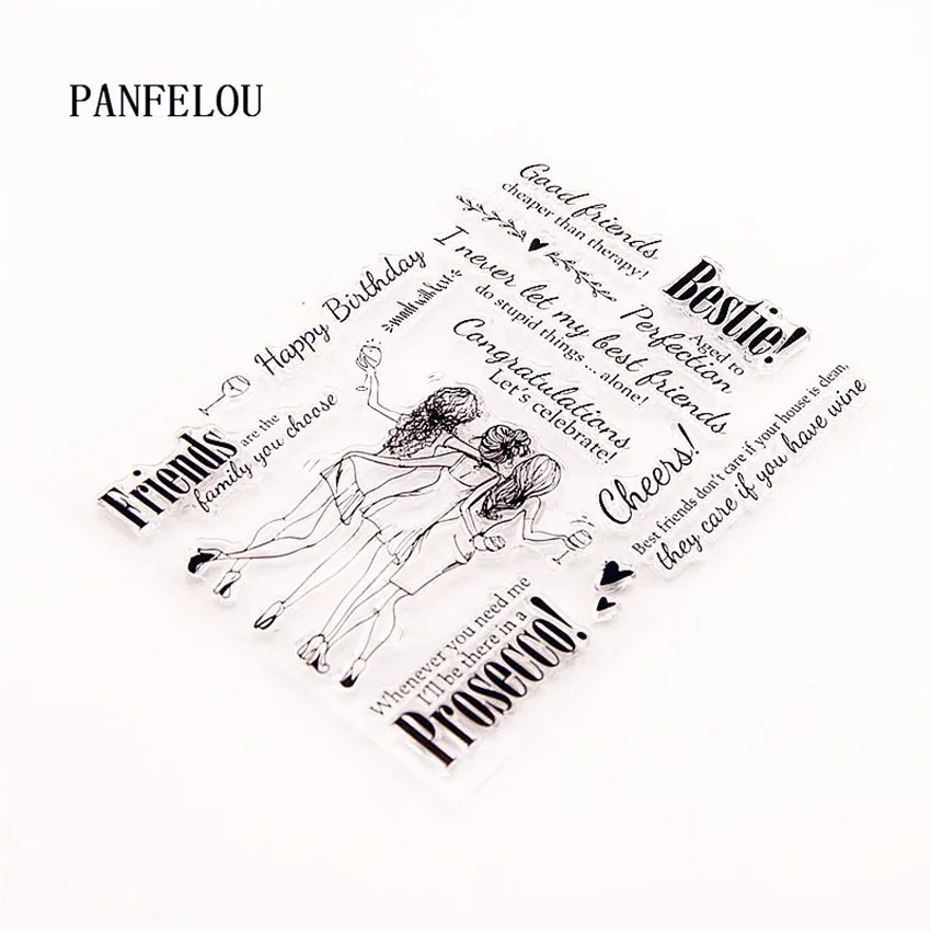 PANFELOU для сестер друзей прозрачный силиконовый прорезиненный прозрачный штамп мультфильм Скрапбукинг/DIY Рождество Свадьба год альбом