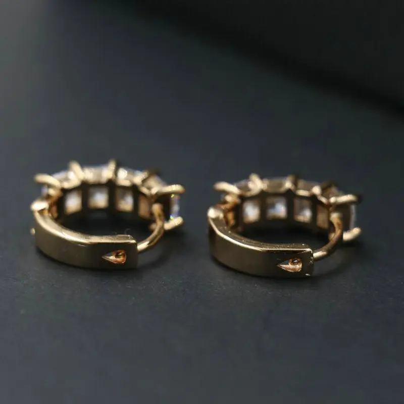 BPPCCR Romantic Classic Gold Color Shining Crystal Hoop Earrings For Women Free Shipping Zircon Pendientes brincos | Украшения и