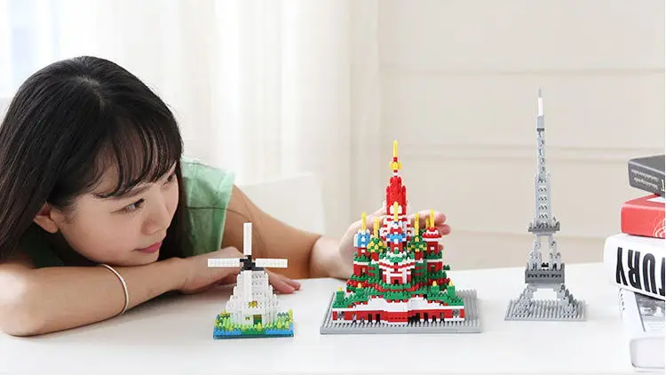 LOZ Diamant блоков Останкинская Tour Jouets Архитектура Modele d'assemblage де строительства Ville