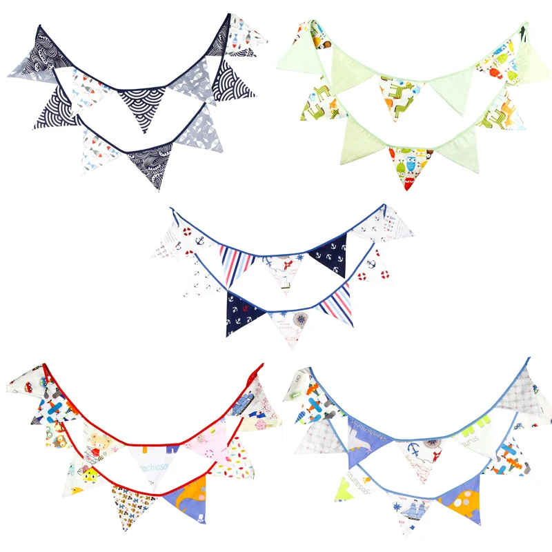 3 2 м 12 флагов мультяшный комикс хлопковый баннер перьевая гирлянда Дети Малыш душ