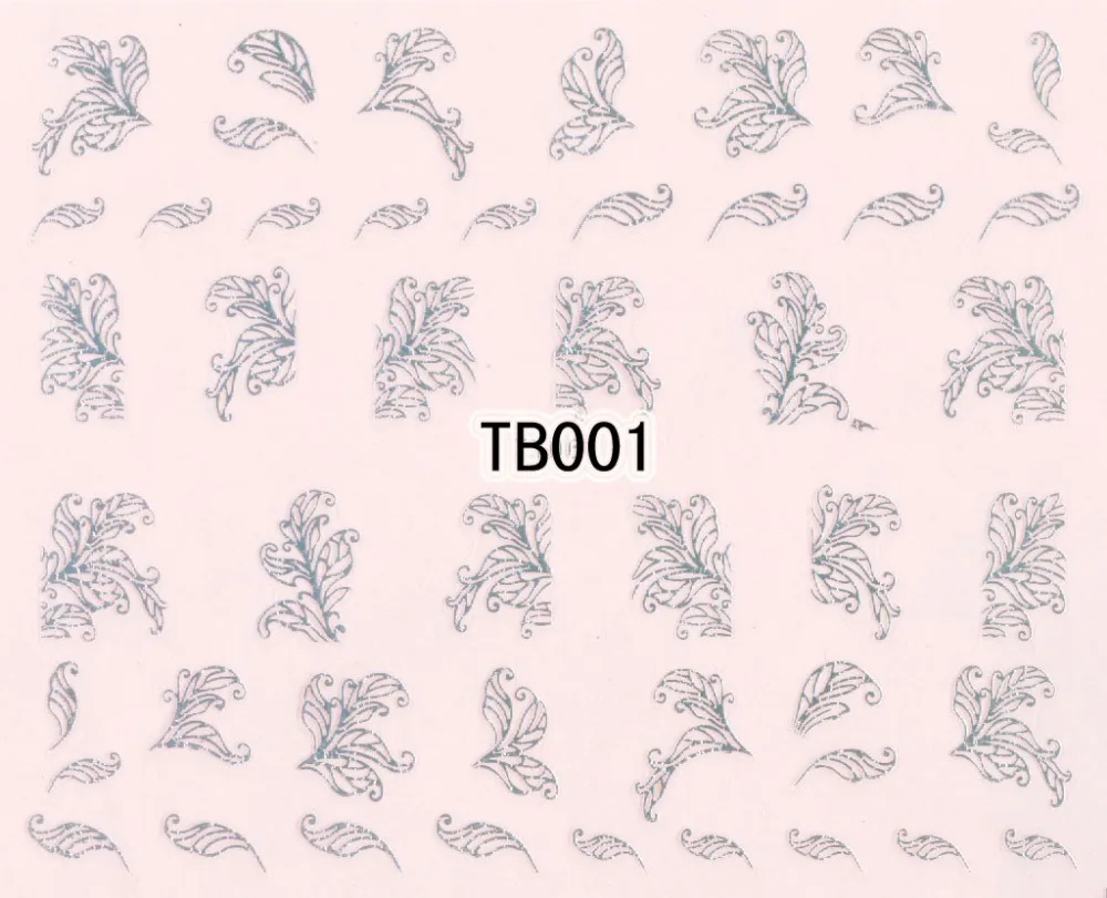 Цвета: золотистый серебристый самоклеющиеся 3D ногтей Наклейка Татуировка масло