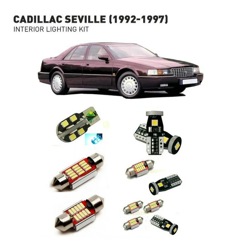 Светодиодные внутренние фонари для Cadillac Seville 1992-1997 11 шт. Светодиодные Автомобильные фары комплект освещения автомобильные лампы Canbus без ошибок