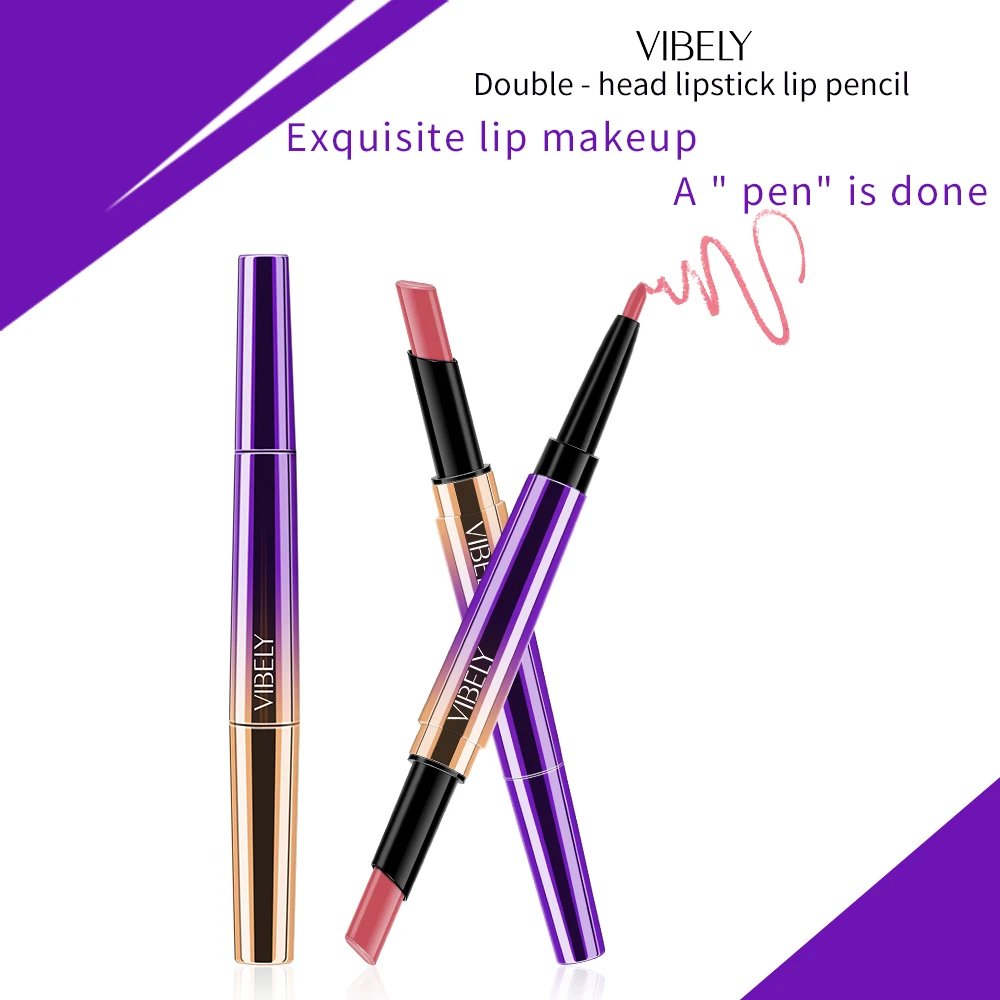 Помада с двойным концом стойкая водостойкая матовая сексуальная натуральная для