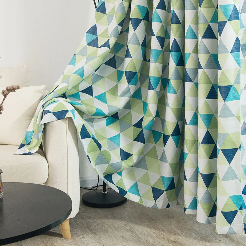 Modern Geometric Printed Curtains for Kids Room Living Bedroom Window Blackout Kitchen Curtain Sheer Tulle Treatment | Дом и сад
