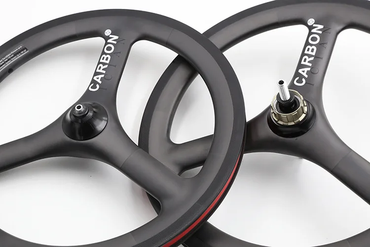 349 набор карбоновых колес для Brompton 16 дюймов колеса из углеродного волокна три ножа Складной комплект велосипедных колес UD углерода