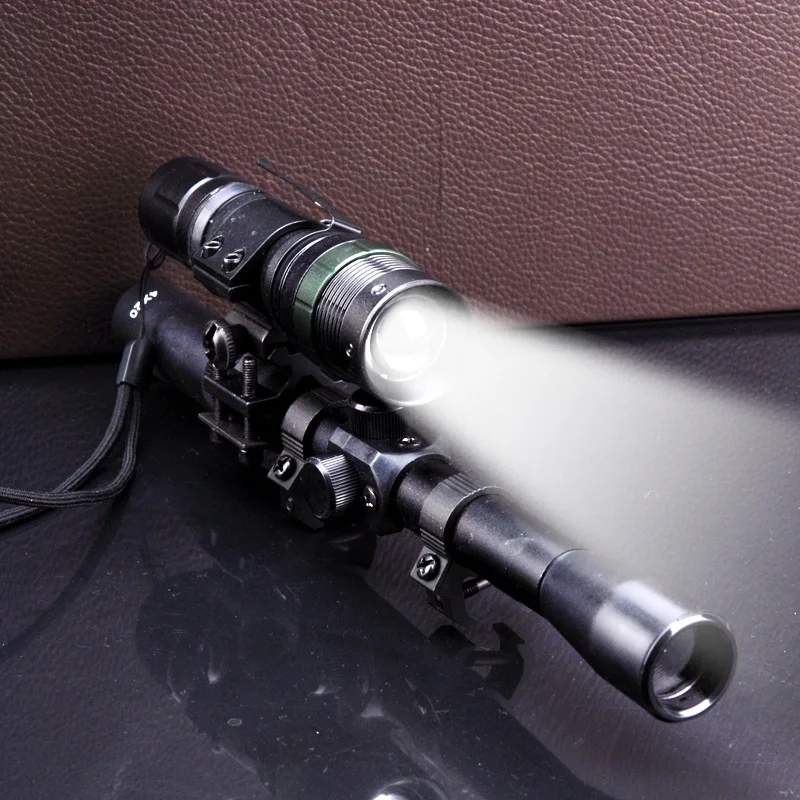 Охотничий Тактический ночной Снайпер 4X20 охотничий прицел + зум Q5 CREE светодиодный