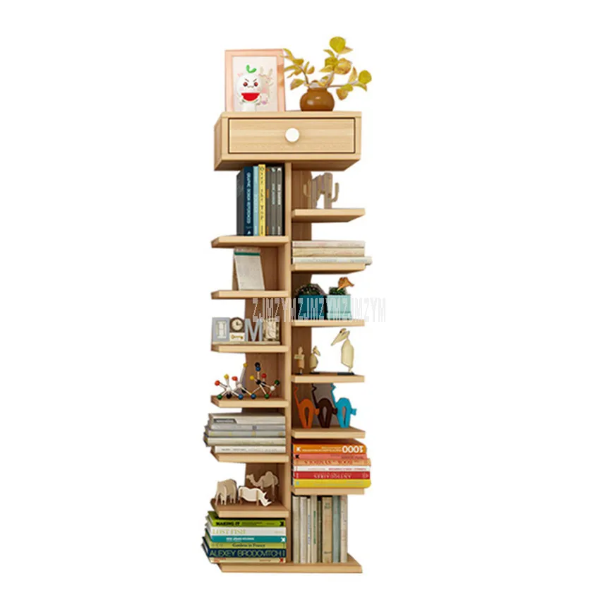 8 Tier Bookcase Simple Tree Partitions Simple Modern Living Room Storage Display Cabinet Bedroom Children Wooden Bookshelf