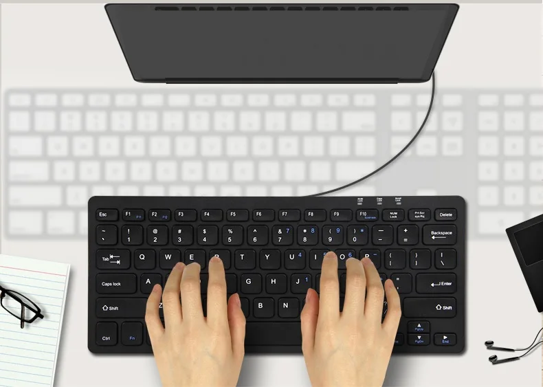 Компактная тонкая USB Проводная Бесшумная мультимедийная клавиатура BOW HY098