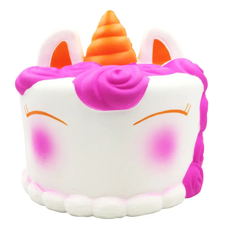 Unicorn Cake 24cm Огромные мягкие игрушки, милый супер большой единорог, лошадь, медленно поднимающаяся, Летающий Единорог, мягкие игрушки для снятия стресса, детский антистресс, подарок - Цвет: Unicorn Cake 24cm