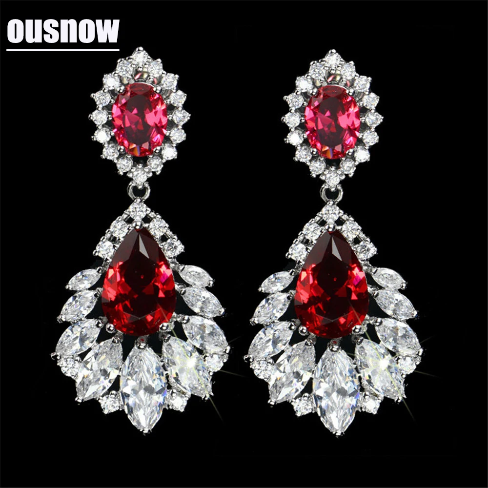 Серебряные модные ювелирные изделия серьги с 4 вида цветов капель длинные