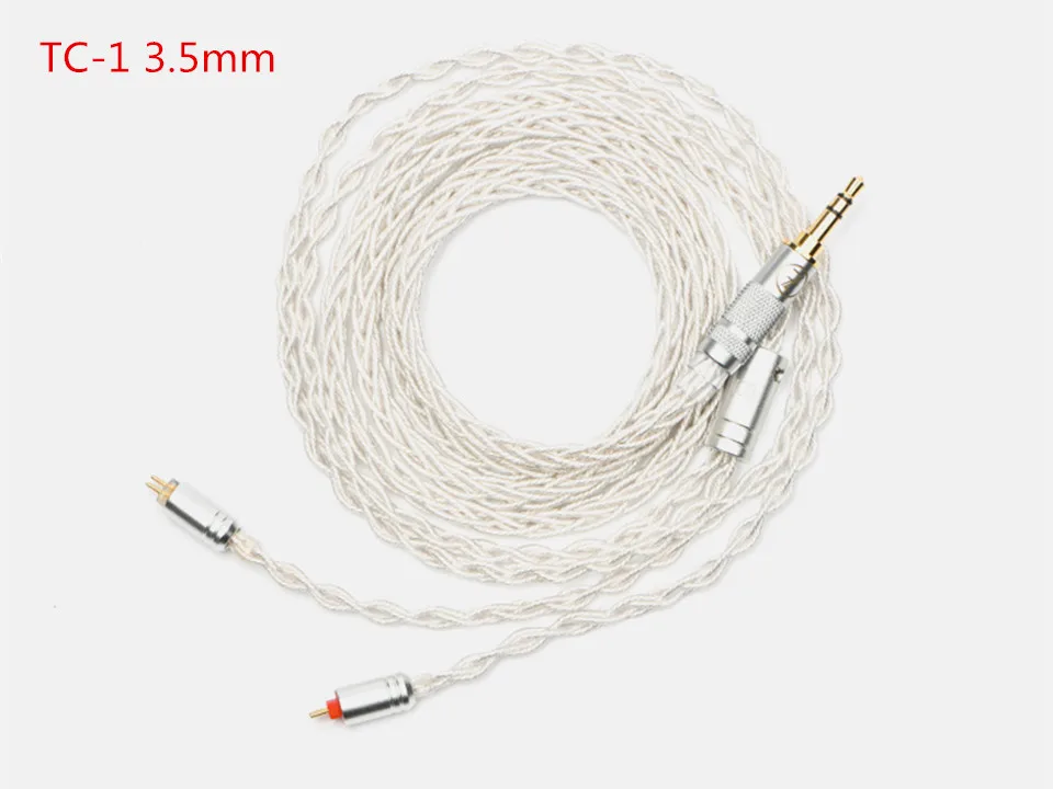 TC-1 3.5mm TFZ TC 2-контактный 0,78 мм монокристаллической Медь серебро Фольга кабель для обновления наушников - Цвет: TC-1 3.5mm