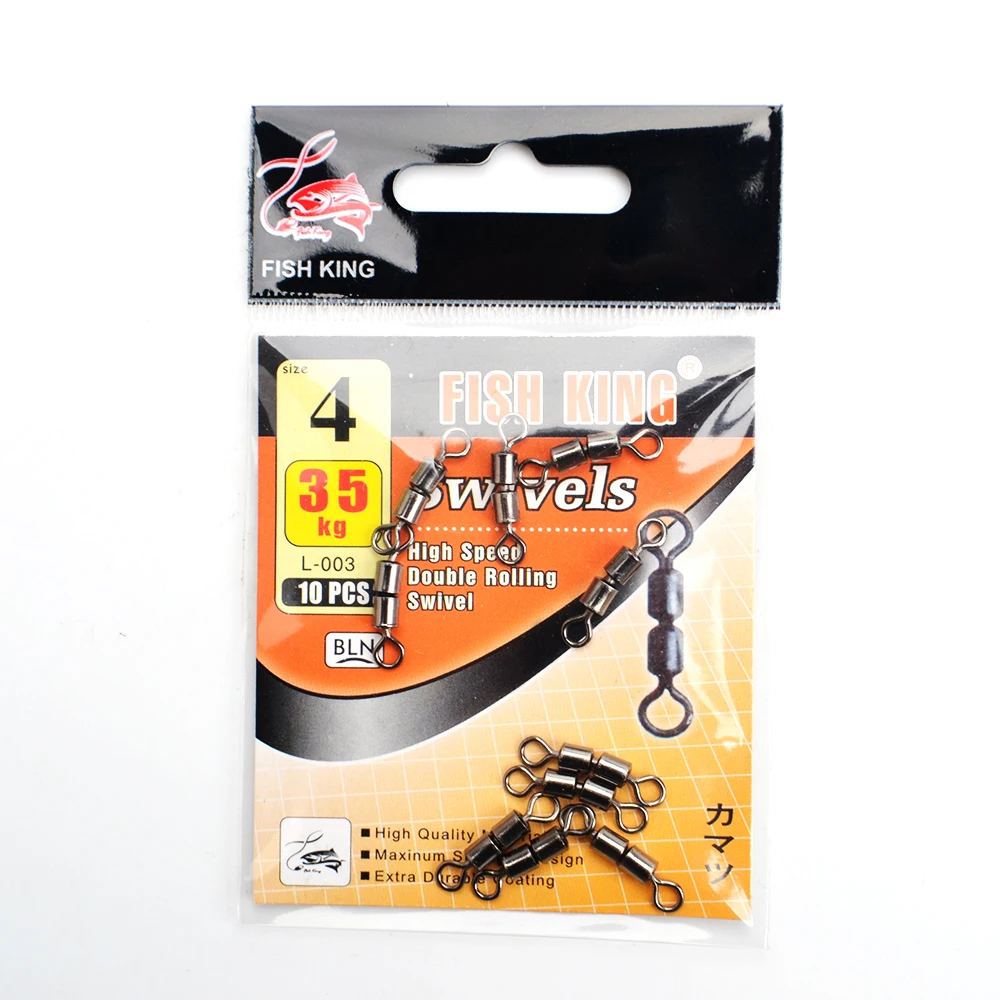 FISH KING 10 шт./лот 3 упаковки 4 #-12 # для рыбалки высокая скорость двойная качения