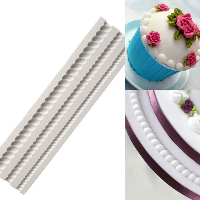 Три жемчужных формы веревки торта силиконовые для Sugarcraft Инструменты украшения