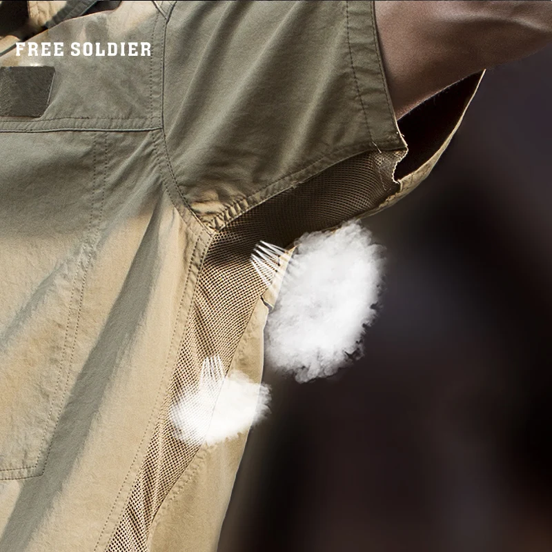 FREE SOLDIER Наружная тактическая футболка Быстросохнущая рубашка Мужская