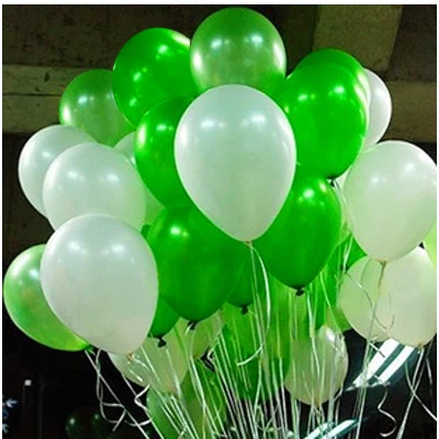 LightGreen AND white 100 шт./лот шарики для свадьбы 10 Дюймов 1,5 г поставка латексные вечерние шары на день рождения Детские игрушки надувные красочные Прозрачные Шары - Цвет: LightGreen AND white