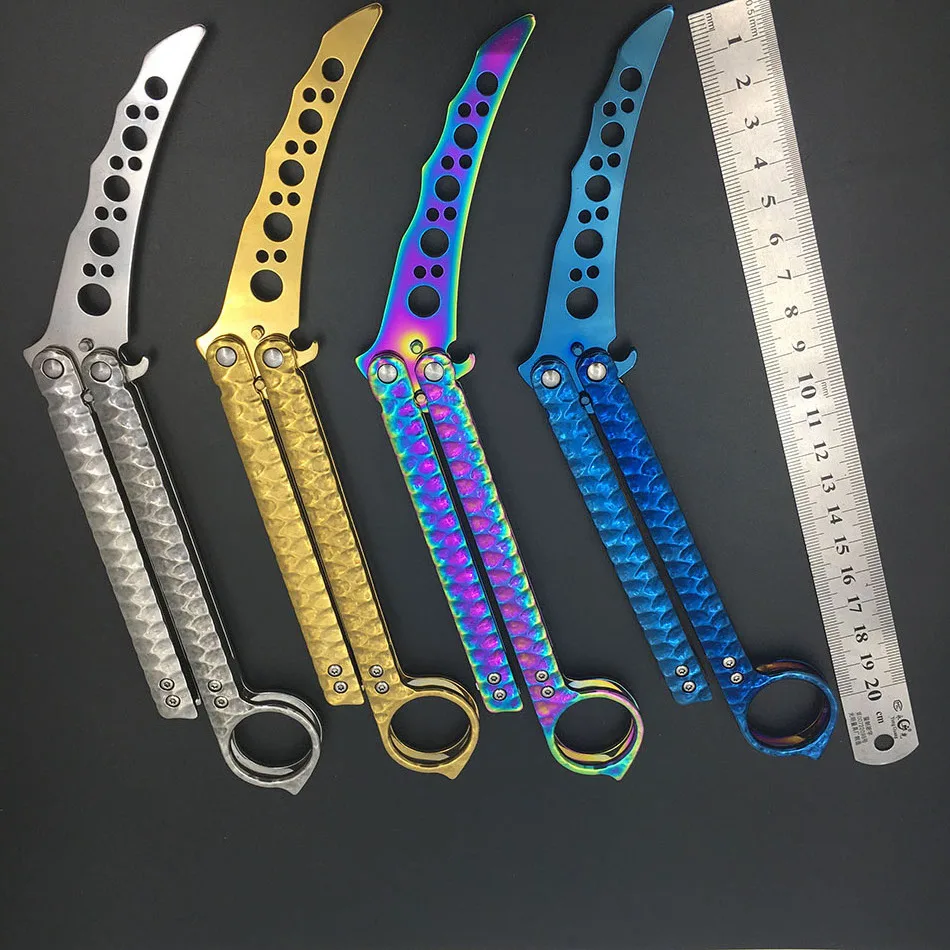 Многоцветный из нержавеющей стали balisong нож бабочка игрушки нож практика бабочка Обучение Тренер подарок игрушки для взрослых для детей