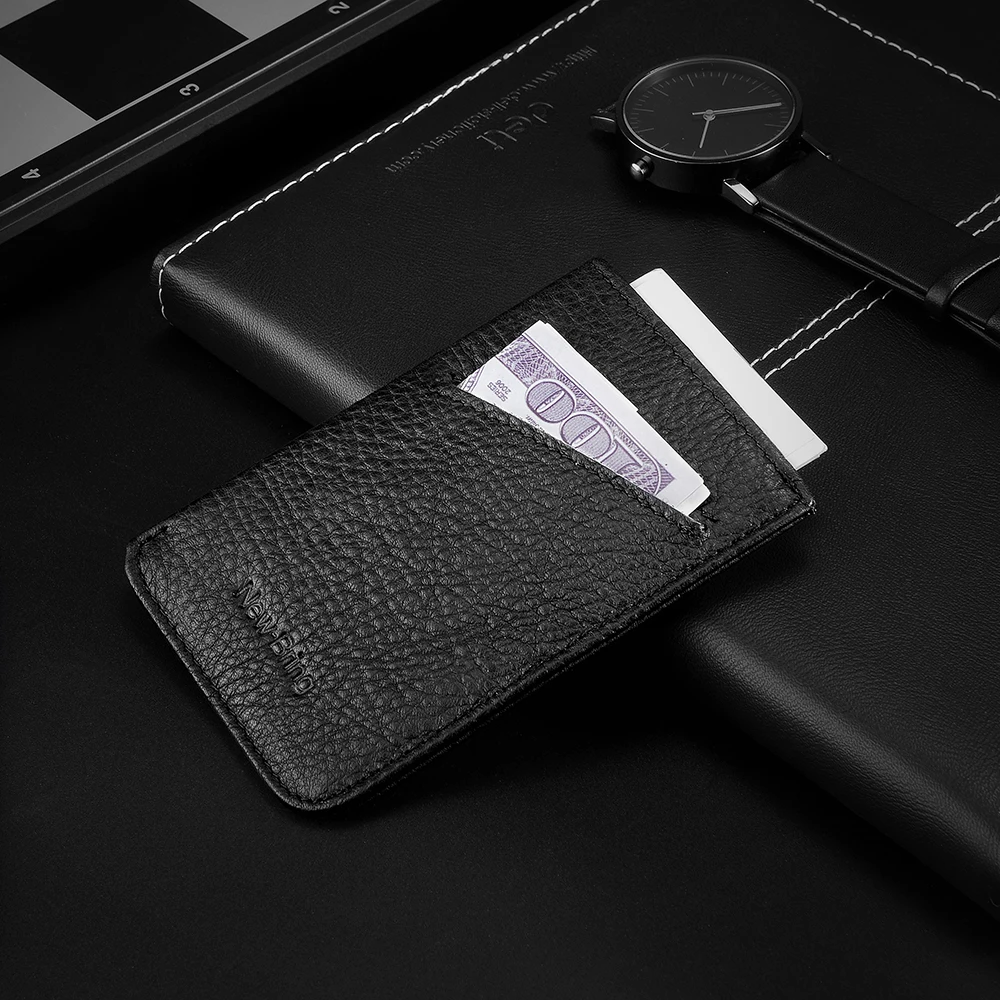 Кожаный мини-кошелек мужской держатель кошелек для карт тонкий кредитных и