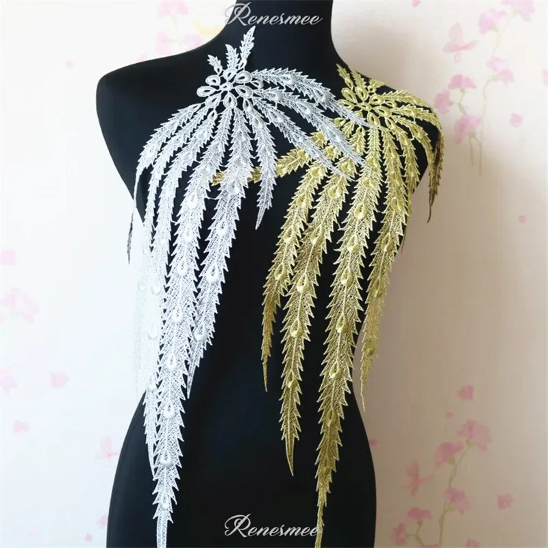 2Pcs Gold Silver Exquisite Thread Line Big Phoenix Lace Accessories Clothing Decoration Special Embroidery Patch | Дом и сад