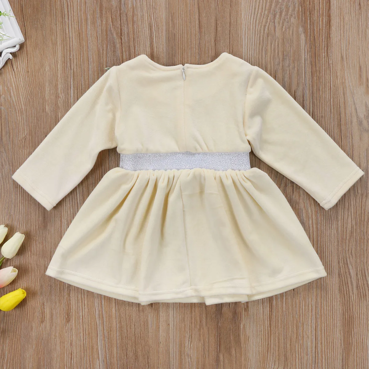 2017 зимнее флисовое платье для маленьких девочек детское Пышное Платье с вышивкой