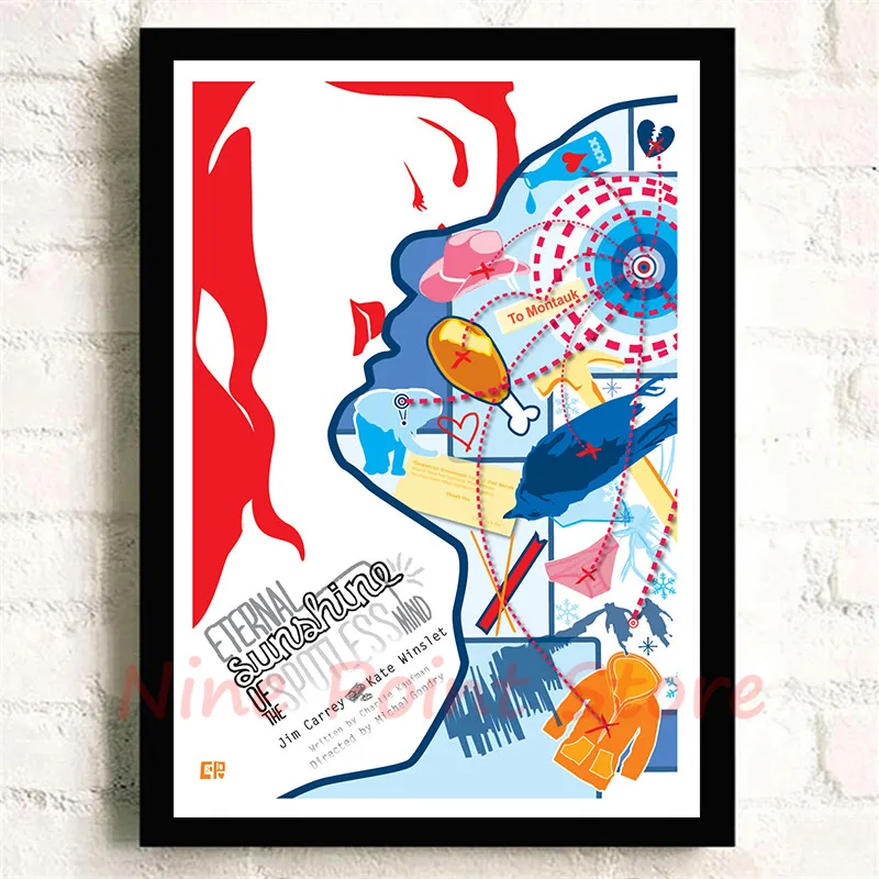 Jim Carrey Eternal Sunshine of the Spotless Mind бумага с покрытием печатает плакат HD изображение украшение дома гостиная бескаркасная - Цвет: Красный